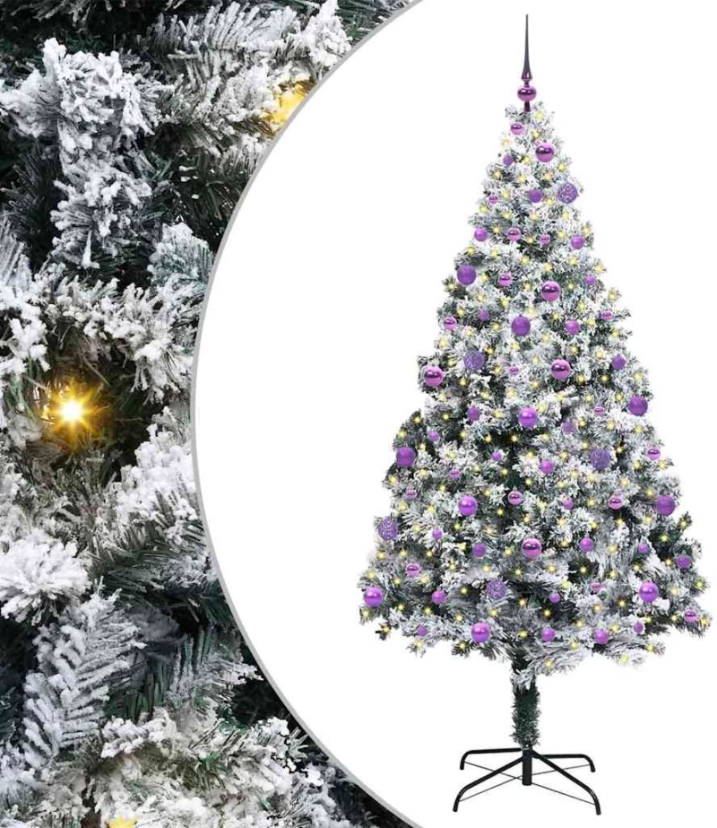 vidaXL Τεχνητό Χριστουγεννιάτικο Δέντρο με 300 LED Λευκό 210 cm