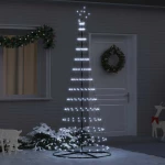 vidaXL LED Χριστουγεννιάτικο Δέντρο Ψυχρό λευκό 100 x 100 x 250 εκ