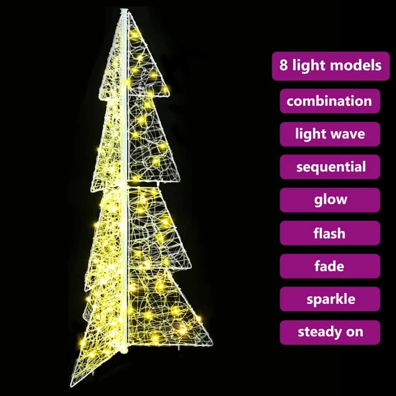 vidaXL Χριστουγεννιάτικο Δέντρο με 100 LED Θερμό λευκό 120 cm Ακρυλικό