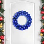 vidaXL Χριστουγεννιάτικα Στεφάνια Μπάλλας 2 pcs Μπλε 33 x 33 x 7 εκ.