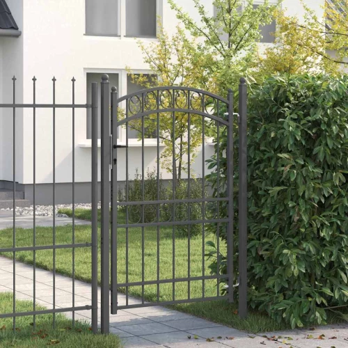 vidaXL Πύλη Φράχτη Γκρι 200 x 100 cm Ατσάλι με Επικάλυψη Πούδρας