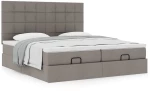 vidaXL Οθωμανικό κρεβάτι με στρώματα Taupe 160x200cm ύφασμα