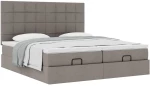 vidaXL Οθωμανικό κρεβάτι με στρώματα Taupe 160x200cm ύφασμα