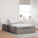 vidaXL Σκελετός Κρεβατιού με στρώμα Taupe 120 x 190 cm ύφασμα