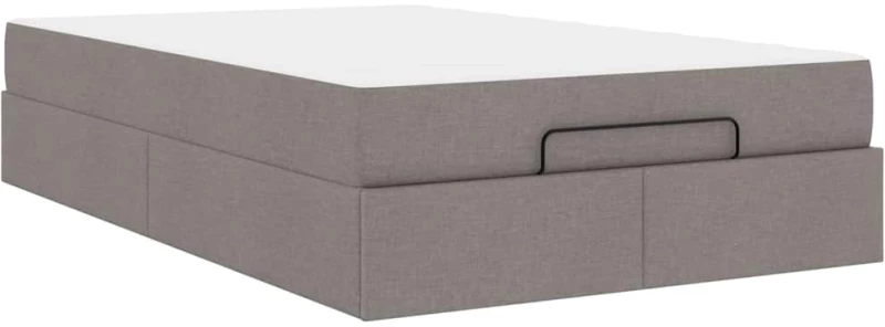 vidaXL Σκελετός Κρεβατιού με στρώμα Taupe 120 x 190 cm ύφασμα