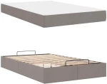 vidaXL Σκελετός Κρεβατιού με στρώμα Taupe 120 x 190 cm ύφασμα