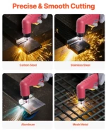 VEVOR Plasma Cutter, 65A Non-Touch Pilot Arc Plasma Cutting Machine Non-High Frequency - with 2T/4T Function & Adjustable PT Time, Digital Display IGBT Inverter for Home Repairs, Workshops