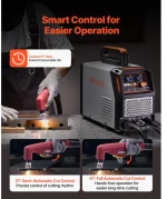 VEVOR Plasma Cutter, 65A Non-Touch Pilot Arc Plasma Cutting Machine Non-High Frequency - with 2T/4T Function & Adjustable PT Time, Digital Display IGBT Inverter for Home Repairs, Workshops