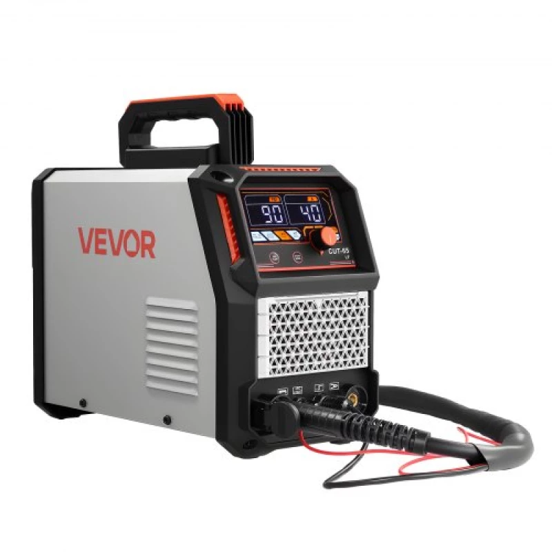 VEVOR Plasma Cutter, 65A Non-Touch Pilot Arc Plasma Cutting Machine Non-High Frequency - with 2T/4T Function & Adjustable PT Time, Digital Display IGBT Inverter for Home Repairs, Workshops