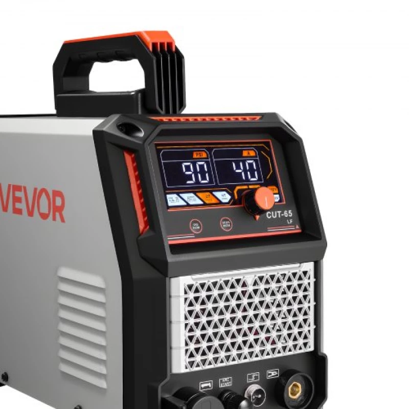 VEVOR Plasma Cutter, 65A Non-Touch Pilot Arc Plasma Cutting Machine Non-High Frequency - with 2T/4T Function & Adjustable PT Time, Digital Display IGBT Inverter for Home Repairs, Workshops