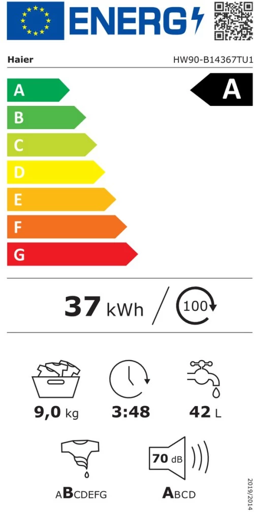 Πλυντήριο ρούχων Haier HW90B14367TU