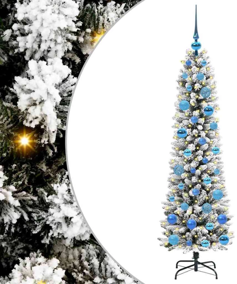 vidaXL Τεχνητό Χριστουγεννιάτικο Δέντρο με 150 LED Λευκό 150 cm