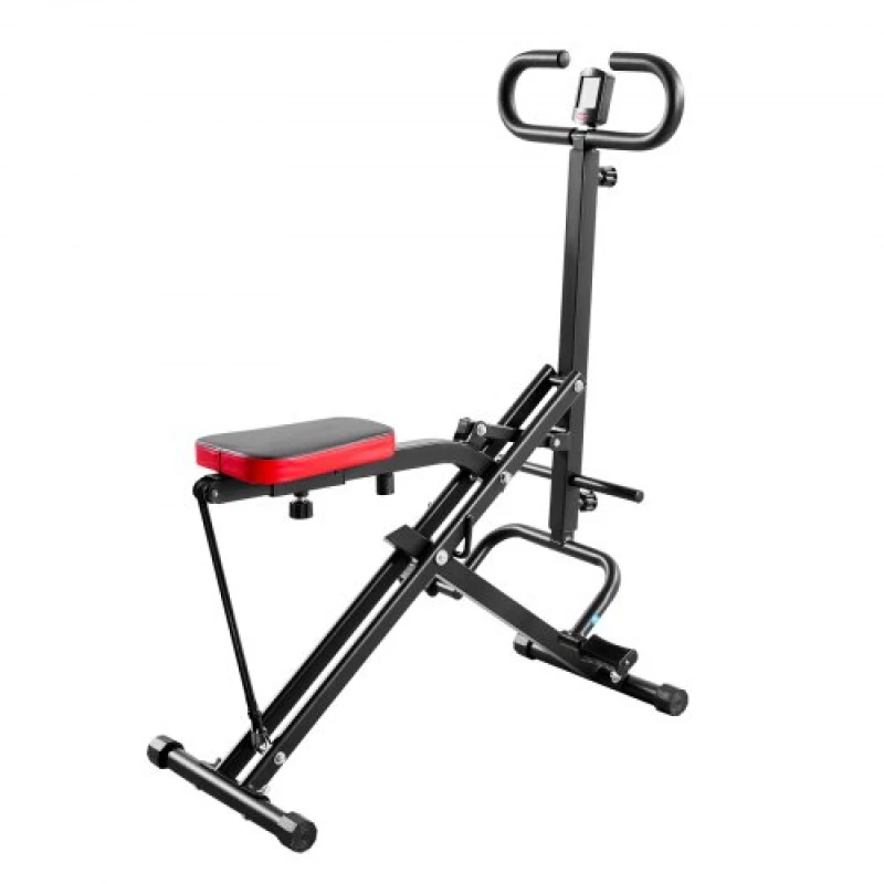 VEVOR Squat Machine, Deep Squat Rowing Machine for Home, Easy Setup & Foldable Exercise Equipment, Glute Trainer Machine with 2 High-Strength Resistance Bands, Glutes & Leg Home Workout Machine, Black