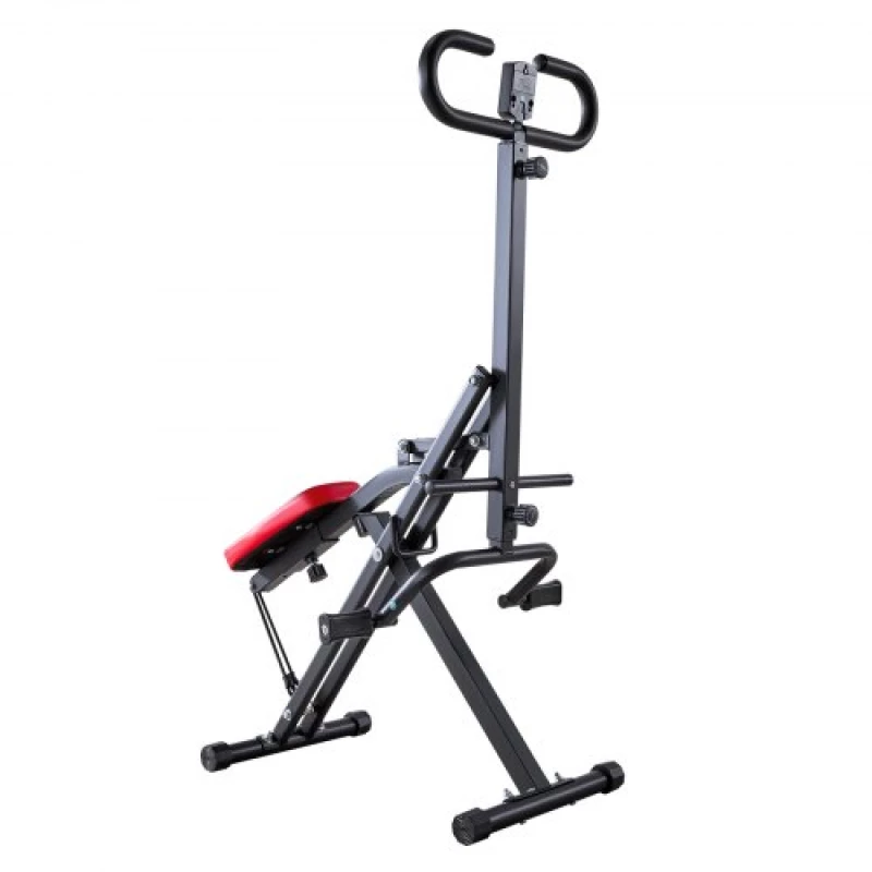 VEVOR Squat Machine, Deep Squat Rowing Machine for Home, Easy Setup & Foldable Exercise Equipment, Glute Trainer Machine with 2 High-Strength Resistance Bands, Glutes & Leg Home Workout Machine, Black