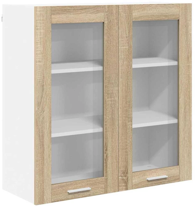 vidaXL Κρεμαστό ντουλάπι με πόρτα Riga Δρύς Sonoma 80 x 31 x 80 εκ.