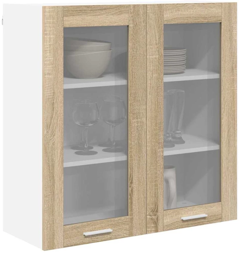 vidaXL Κρεμαστό ντουλάπι με πόρτα Riga Δρύς Sonoma 80 x 31 x 80 εκ.
