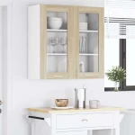 vidaXL Κρεμαστό ντουλάπι με πόρτα Riga Δρύς Sonoma 80 x 31 x 80 εκ.