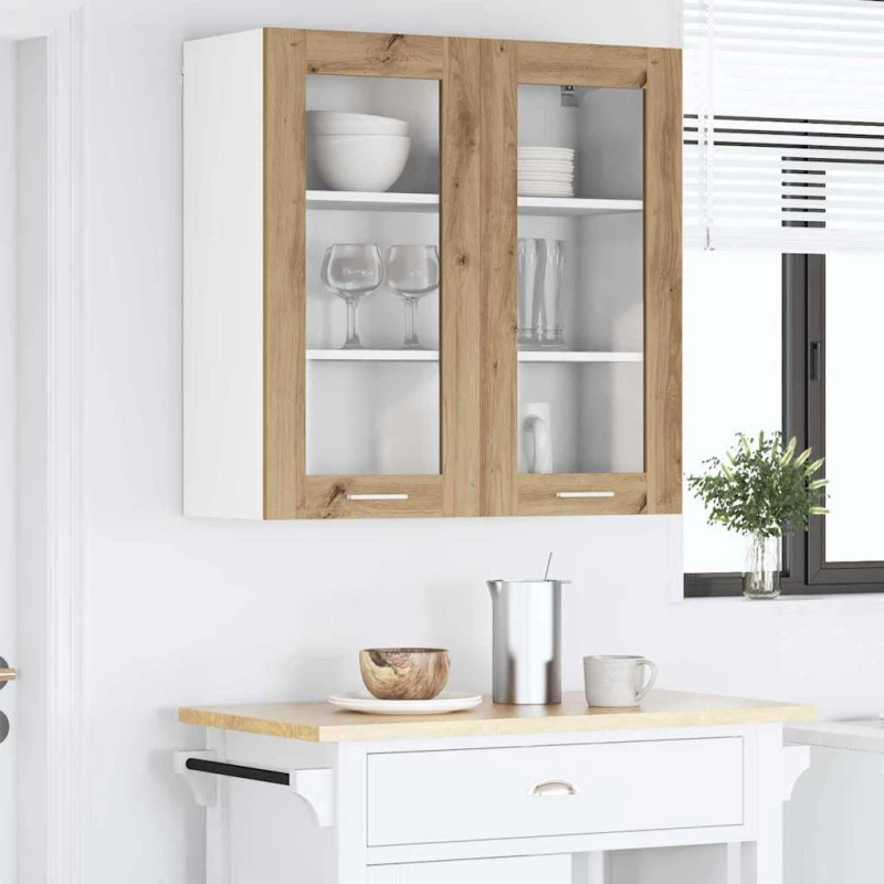 vidaXL Κρεμαστό ντουλάπι με πόρτα Riga Artisan Oak 80 x 31 x 80 εκ.