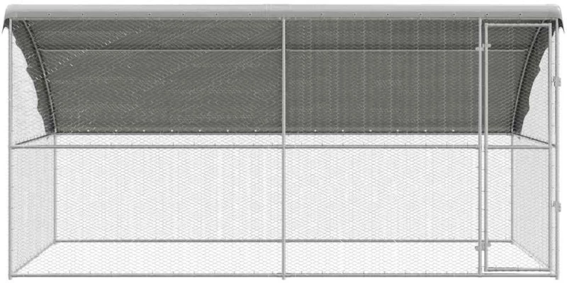 vidaXL Κλουβί για κότες Ασημί 400 x 200 x 198.5 εκ