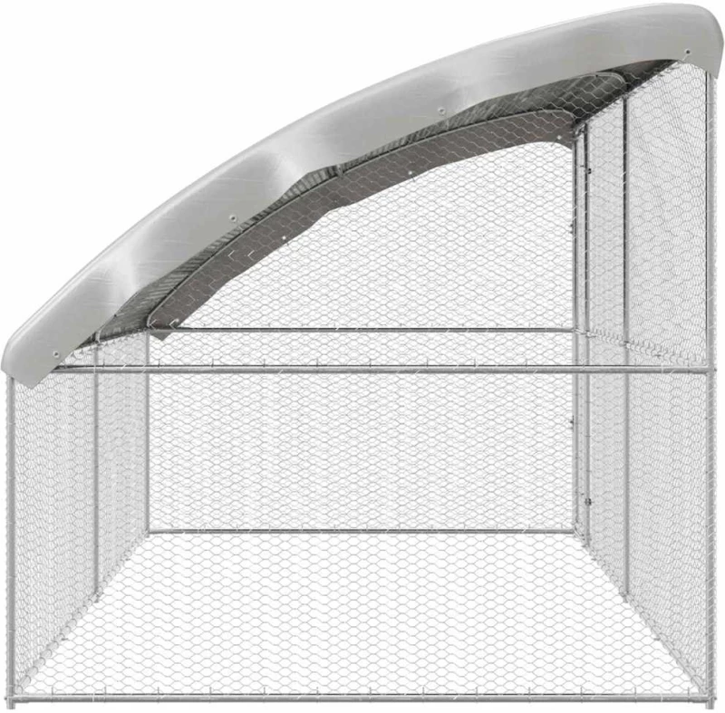 vidaXL Κλουβί για κότες Ασημί 400 x 200 x 198.5 εκ