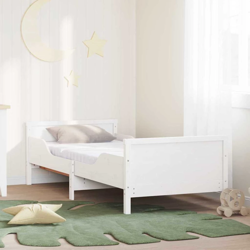 vidaXL Σκελετός Κρεβατιού Λευκό 80 x 200 cm Μασίφ ξύλο πεύκου