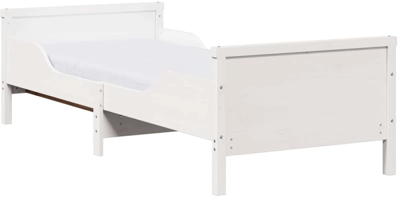 vidaXL Σκελετός Κρεβατιού Λευκό 80 x 200 cm Μασίφ ξύλο πεύκου