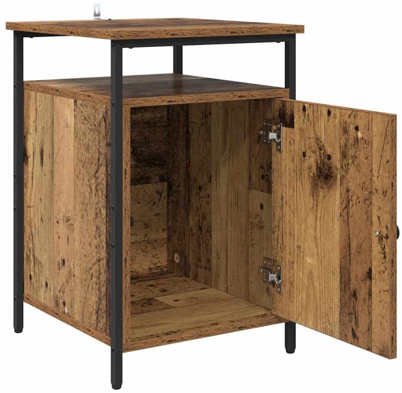 vidaXL Κομοδίνο 2 pcs Παλαιό ξύλο 40 x 42 x 60 εκ. Επεξεργασμένο ξύλο