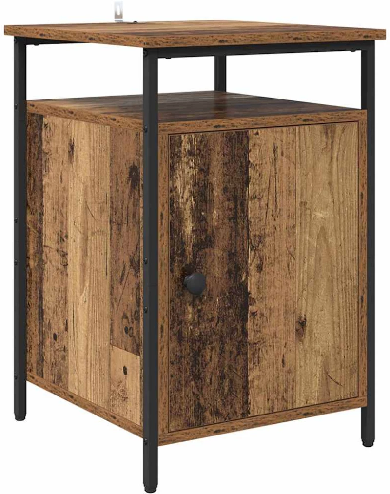 vidaXL Κομοδίνο 2 pcs Παλαιό ξύλο 40 x 42 x 60 εκ. Επεξεργασμένο ξύλο