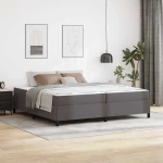 vidaXL Σκελετός Κρεβατιού με στρώμα Γκρι 200 x 200 cm ύφασμα