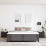 vidaXL Σκελετός Κρεβατιού με στρώμα Γκρι 200 x 200 cm ύφασμα