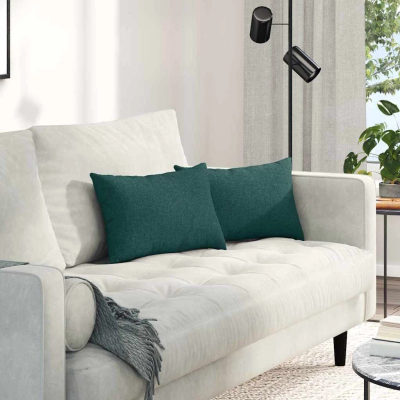 vidaXL Μαξιλάρι Καναπέ 2 pcs Σκούρο Πράσινο 50 x 30 cm ύφασμα