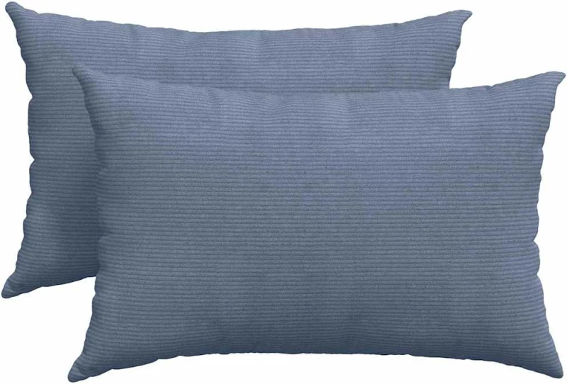 vidaXL Μαξιλάρι Καναπέ 2 pcs Μπλε 60 x 40 cm Υφασμάτινο Κορντουρά