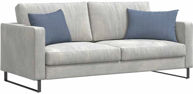 vidaXL Μαξιλάρι Καναπέ 2 pcs Μπλε 60 x 40 cm Υφασμάτινο Κορντουρά