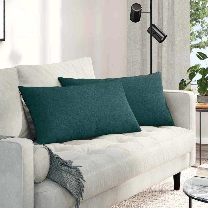 vidaXL Μαξιλάρι Καναπέ 2 pcs Σκούρο Πράσινο 80 x 40 cm ύφασμα