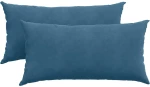 vidaXL Μαξιλάρι Καναπέ 2 pcs Μπλε 80 x 40 cm Υφασμάτινο Κορντουρά