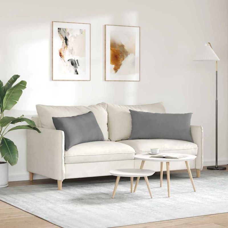 vidaXL Μαξιλάρι Καναπέ 2 pcs Σκούρο Γκρι 80 x 40 cm ύφασμα