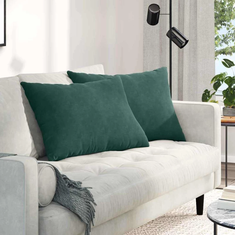 vidaXL Μαξιλάρι Καναπέ 2 pcs Σκούρο Πράσινο 70 x 50 cm