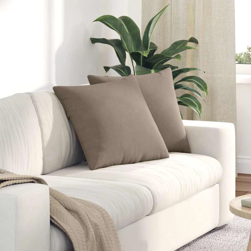 vidaXL Μαξιλάρι Καναπέ 2 pcs Taupe 50 x 50 cm ύφασμα