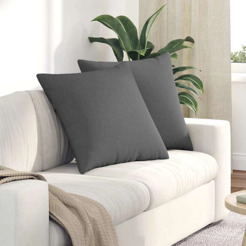 vidaXL Μαξιλάρι Καναπέ 2 pcs Σκούρο Γκρι 60 x 60 cm ύφασμα