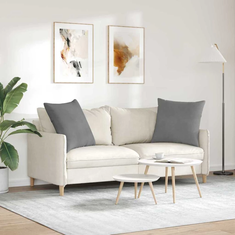 vidaXL Μαξιλάρι Καναπέ 2 pcs Σκούρο Γκρι 60 x 60 cm ύφασμα