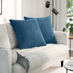 vidaXL Μαξιλάρι Καναπέ 2 pcs Μπλε 80 x 80 cm Υφασμάτινο Κορντουρά