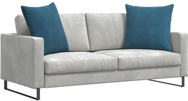 vidaXL Μαξιλάρι Καναπέ 2 pcs Μπλε 80 x 80 cm Υφασμάτινο Κορντουρά