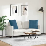 vidaXL Μαξιλάρι Καναπέ 2 pcs Μπλε 80 x 80 cm Υφασμάτινο Κορντουρά