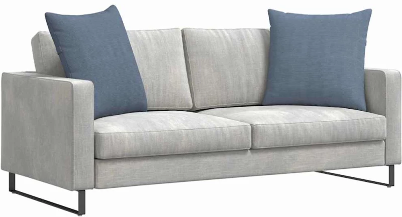 vidaXL Μαξιλάρι Καναπέ 2 pcs Μπλε 80 x 80 cm Υφασμάτινο Κορντουρά