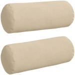 vidaXL Μαξιλάρια Στήριγμα 2 pcs Κρεμ Ø 15 x 40 εκ Ύφασμα Μικροΐνας