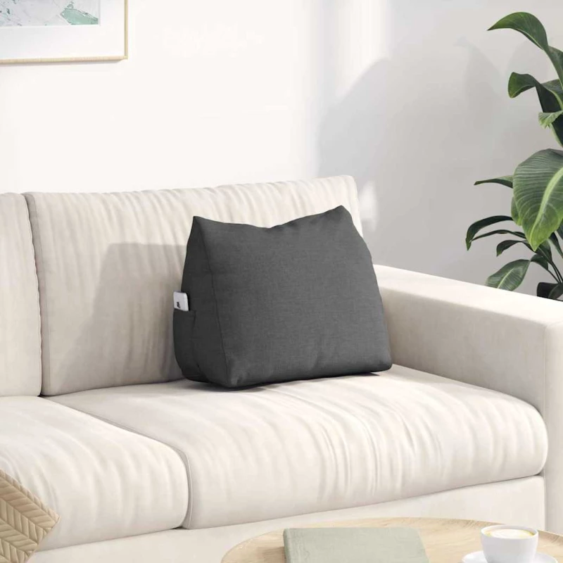 vidaXL Μαξιλάρι Πλάτης Σκούρο Γκρι 45 x 20 x 35 εκ. ύφασμα