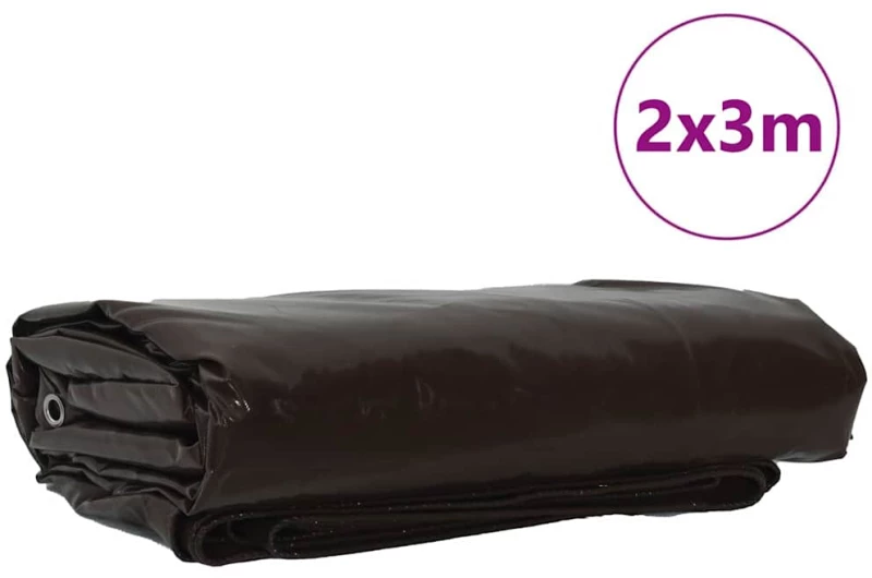 vidaXL Τέντα 650g / m² Καφέ 2 x 3 m Καμβάς με επικάλυψη PVC