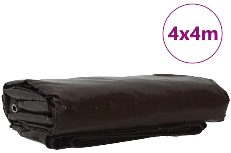 vidaXL Τέντα 650g / m² Καφέ 4 x 4 m Καμβάς με επικάλυψη PVC