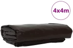 vidaXL Τέντα 650g / m² Καφέ 4 x 4 m Καμβάς με επικάλυψη PVC