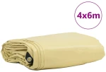 vidaXL Τέντα 650g / m² Μπεζ 4 x 6 m Καμβάς με επικάλυψη PVC